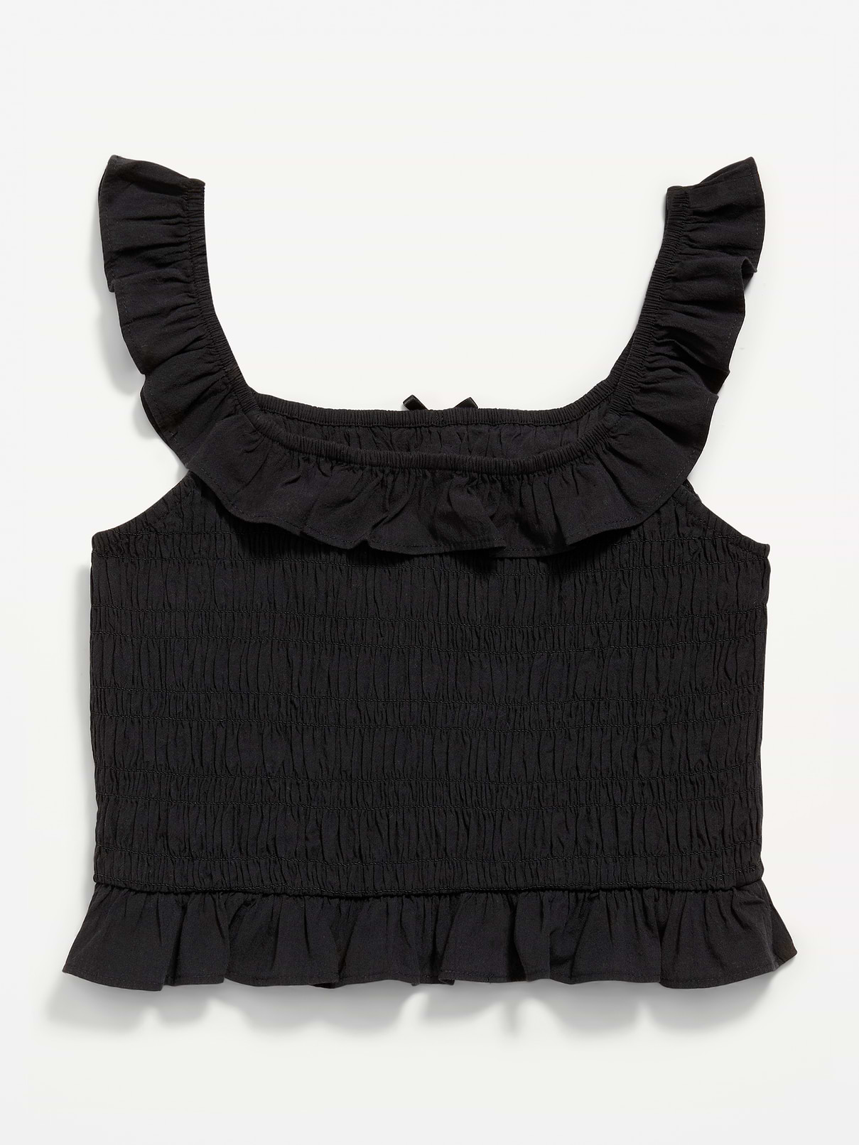Image number 3 showing, Sleeveless Fitted Ruffled Smocked Top for Girls