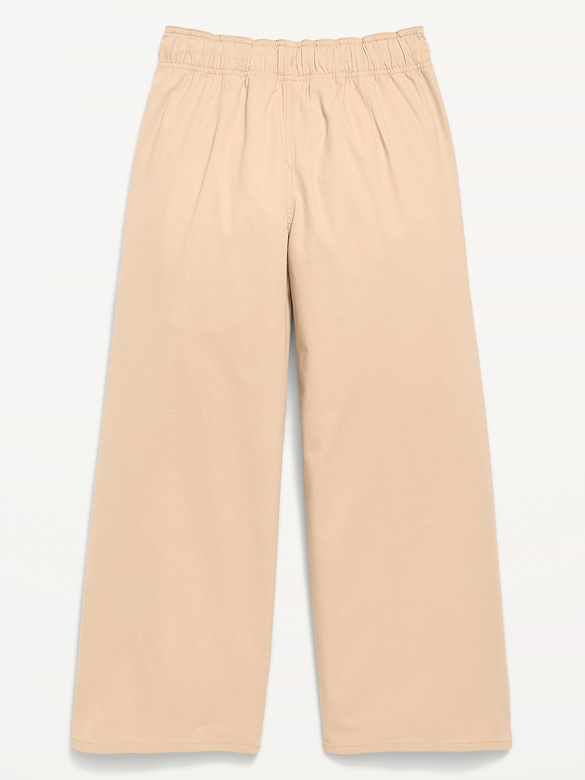 Pantalon d’uniforme scolaire coupe généreuse jambe large à taille extensible pour fille