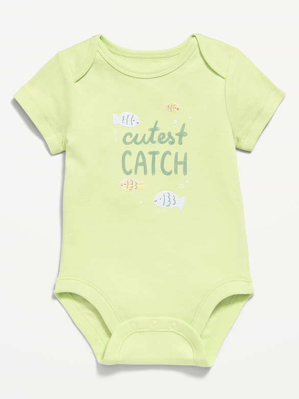 Cache-couche à manches courtes à imprimé pour bébé