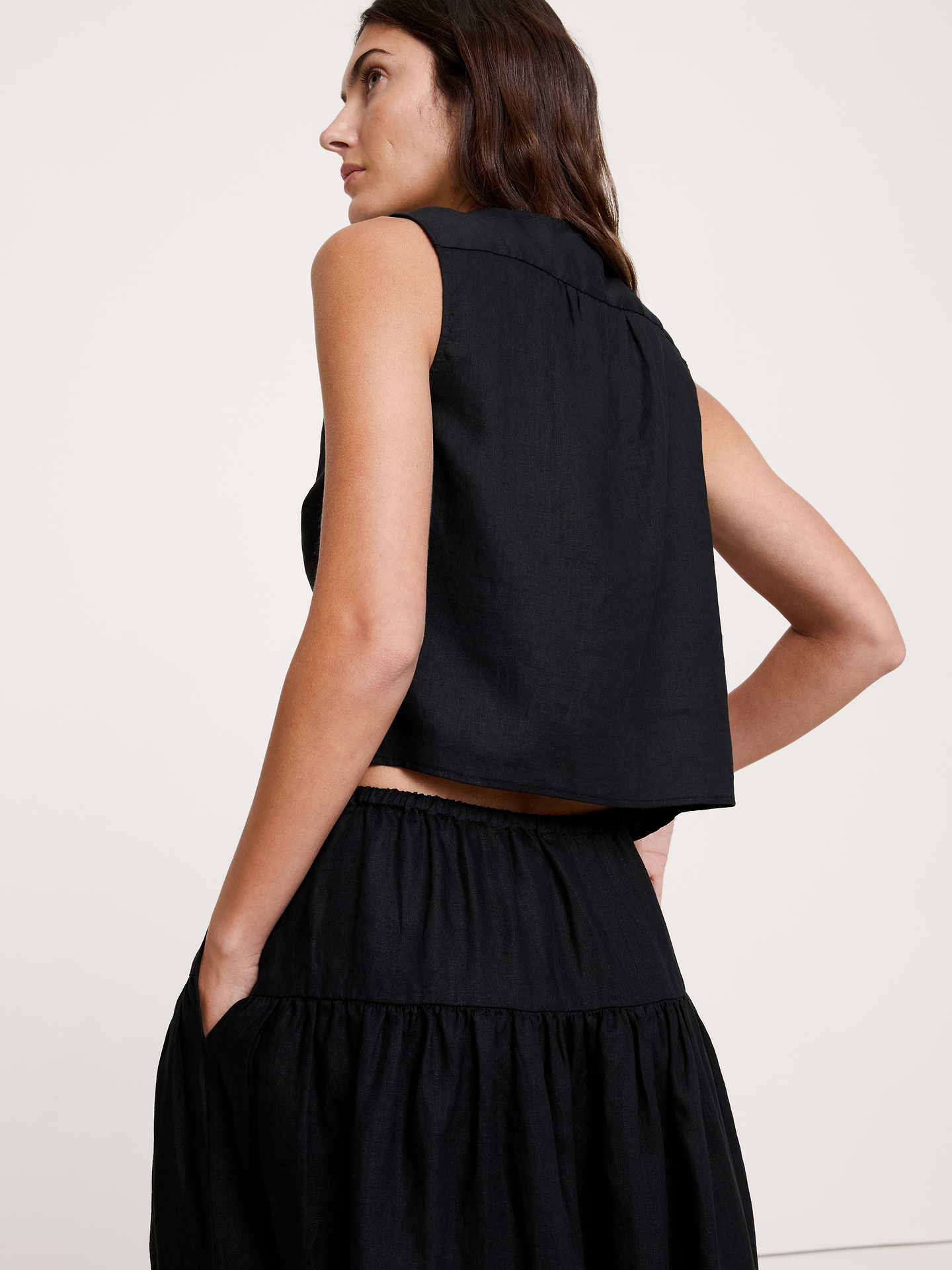 Image number 7 showing, Linen Double-Tie Tank
