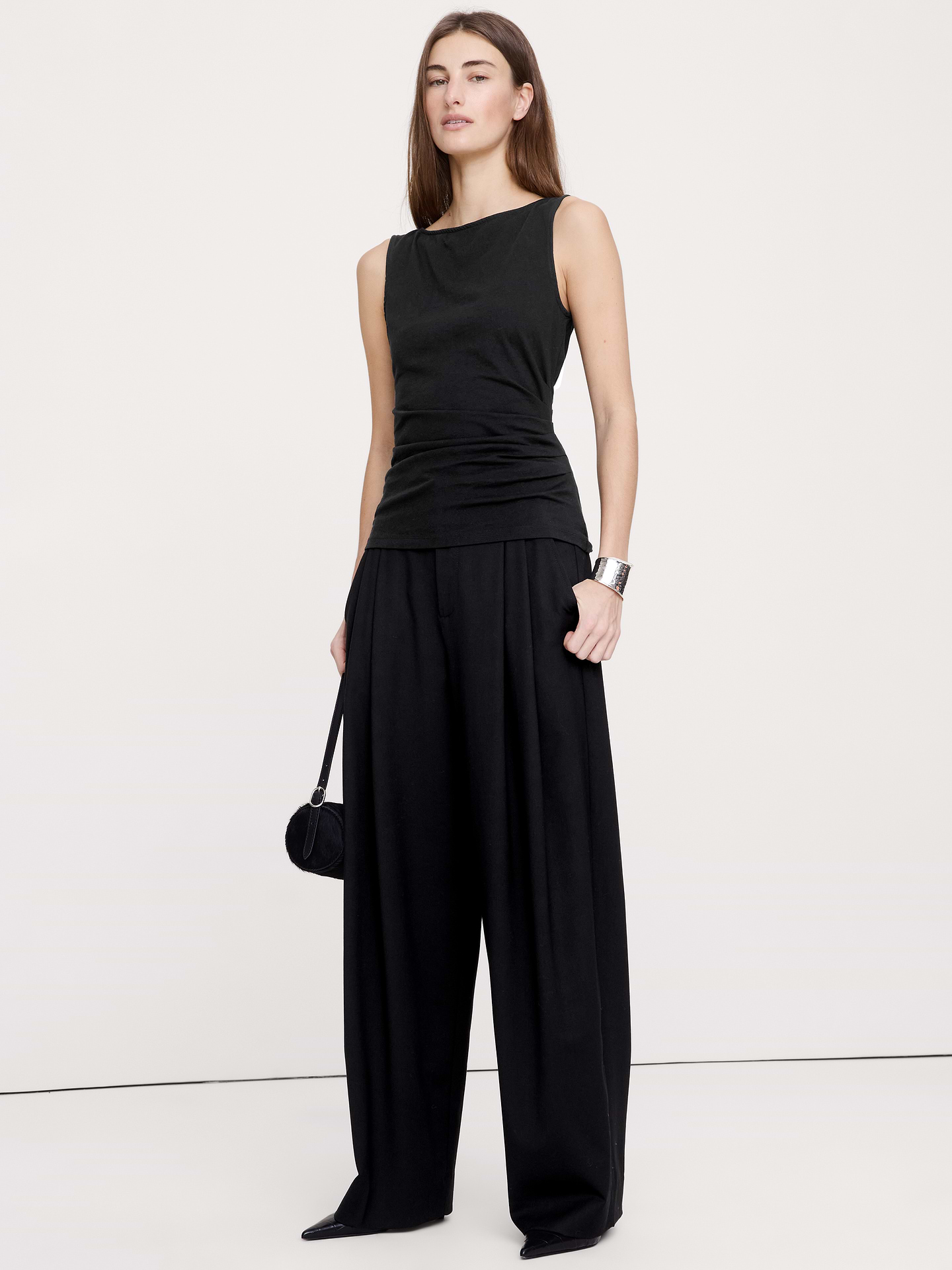 Image number 1 showing, Vintage Cotton Ruched-Side Tank