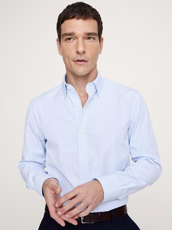 Tailored Slim-Fit Premium Cotton Poplin Dress Shirt