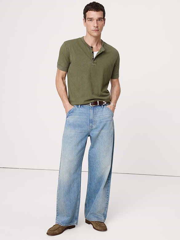 Midweight Cotton Slub Henley T-Shirt