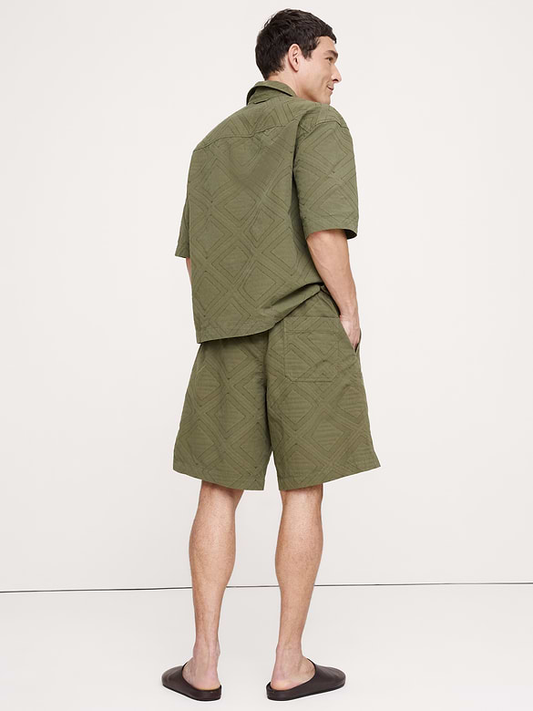 11" Cotton Jacquard Pull-On Short