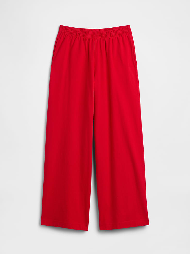 Image number 4 showing, Heavyweight Pull-On Wide-Leg Crop Pants