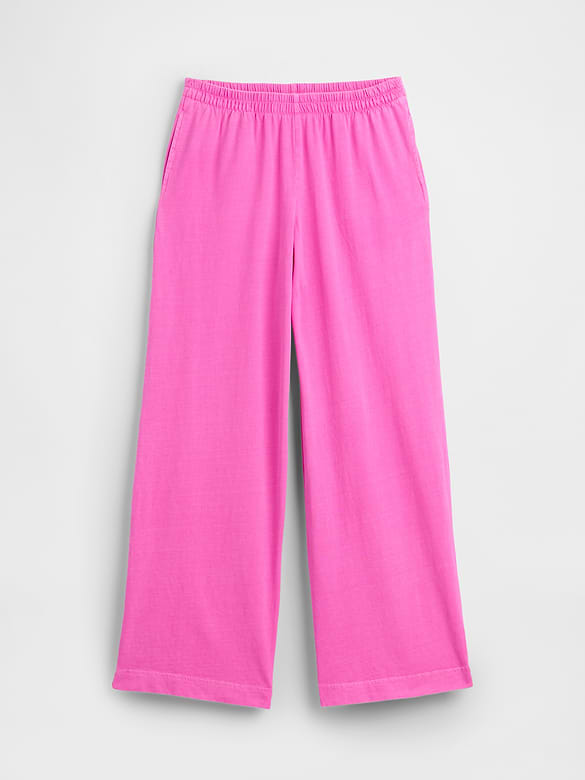 Heavyweight Pull-On Wide-Leg Crop Pants
