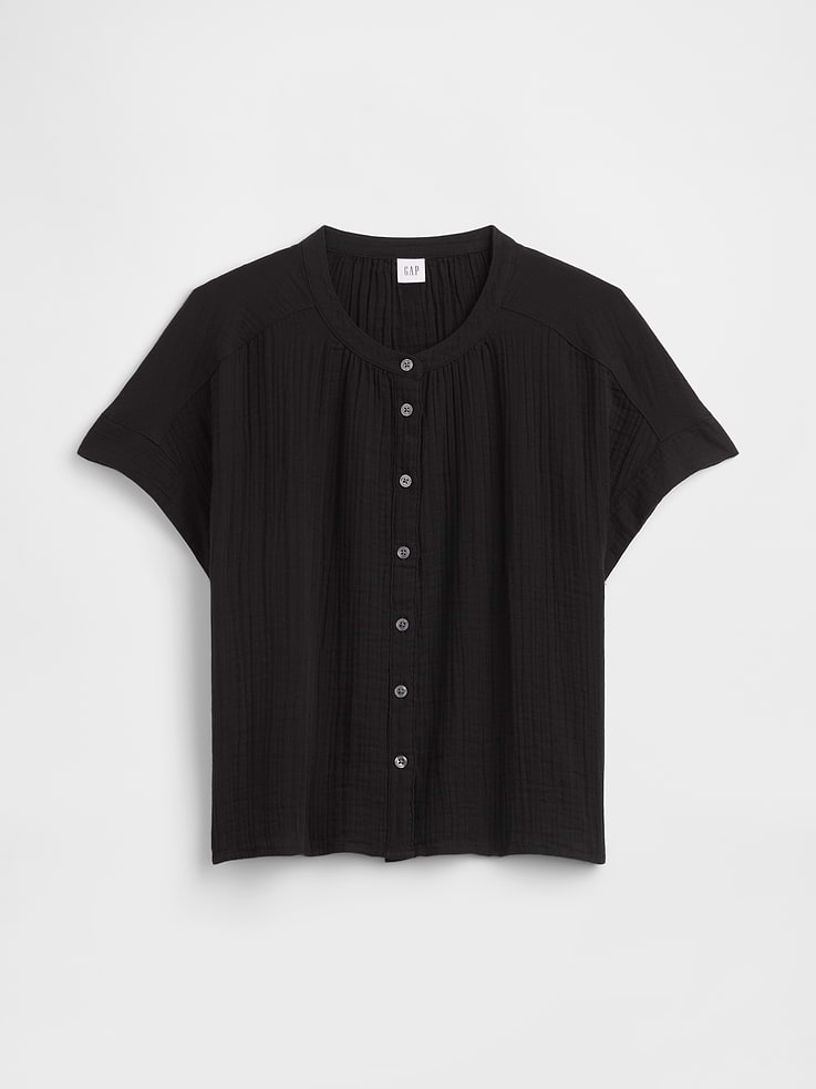 Image number 5 showing, Relaxed Button-Up Gauze Top