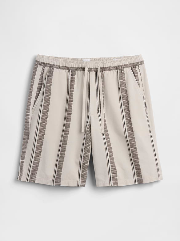 7" Easy Textured Stripe Shorts