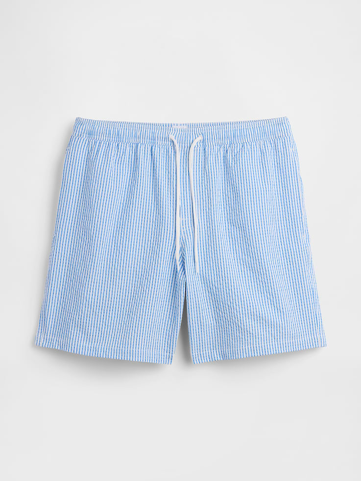 Image 4 of 4, 6" Seersucker Swim Trunks