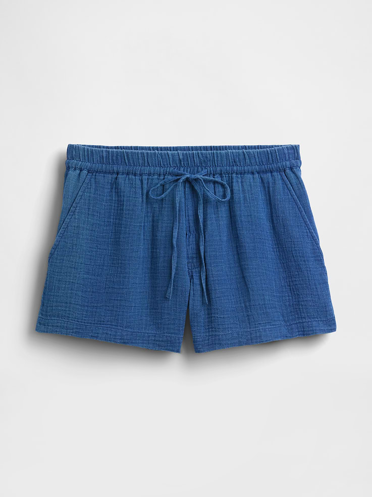 Image number 6 showing, 4" Cotton Gauze Denim Easy Shorts