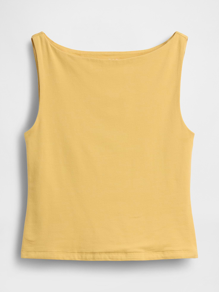 L'image numéro 5 présente Camisole courte à encolure bateau en jersey moulant