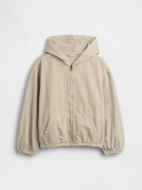 Kids Denim Relaxed Hooded Jacket