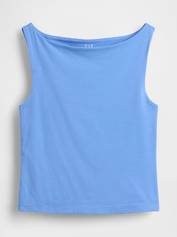 CloseKnit Jersey Boatneck Crop Tank Top