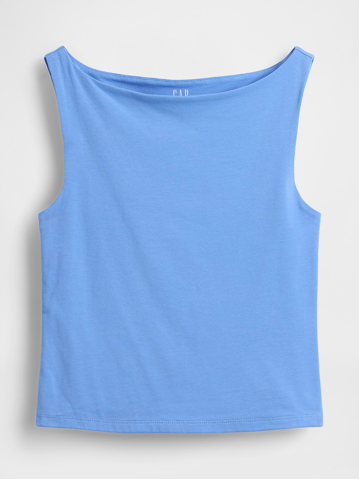 Image number 4 showing, CloseKnit Jersey Boatneck Crop Tank Top