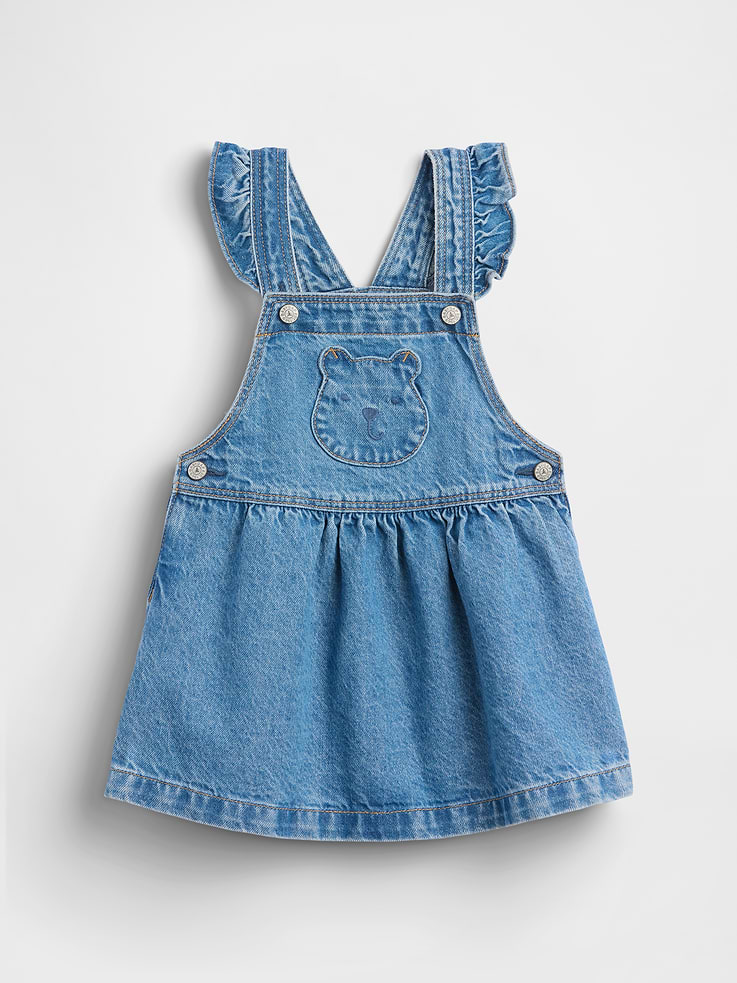 Image number 2 showing, Baby & Toddler Bear Pocket Denim Skirtall