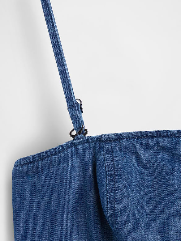 Strapless Denim Maxi Dress