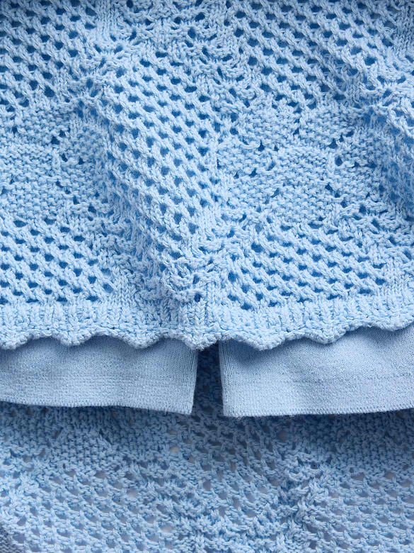 100% Cotton Pointelle Mini Sweater Skort