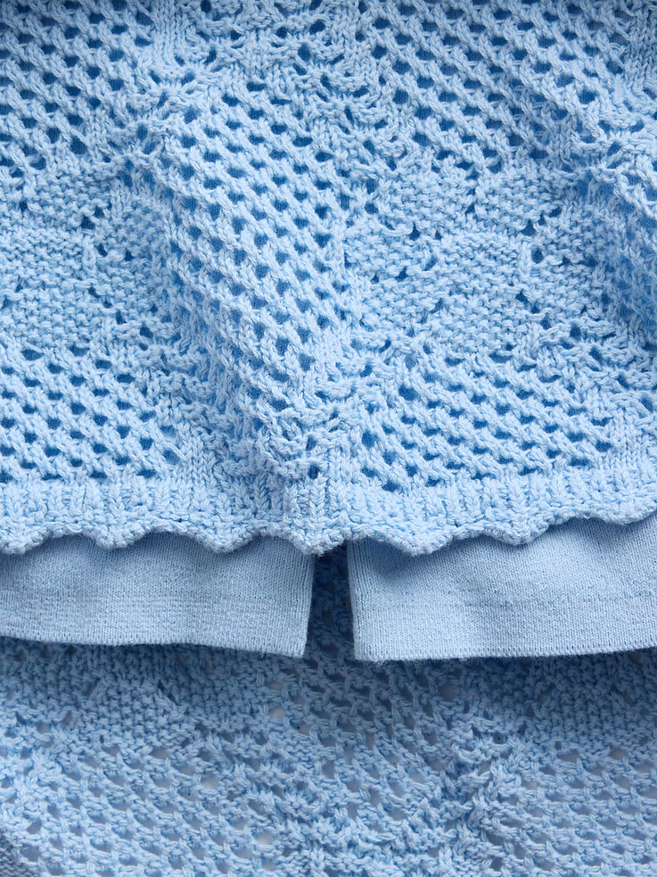 Image number 5 showing, 100% Cotton Pointelle Mini Sweater Skort