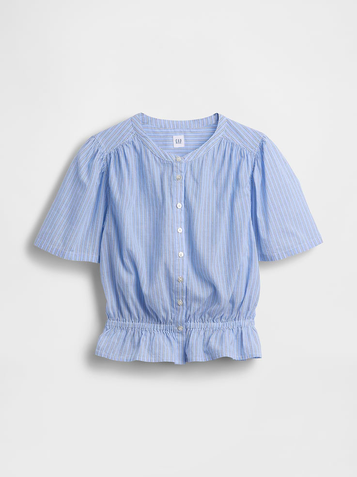 Image number 5 showing, Button-Front Crop Peplum Top