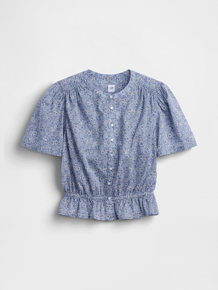 Image number 5 showing, Button-Front Crop Peplum Top