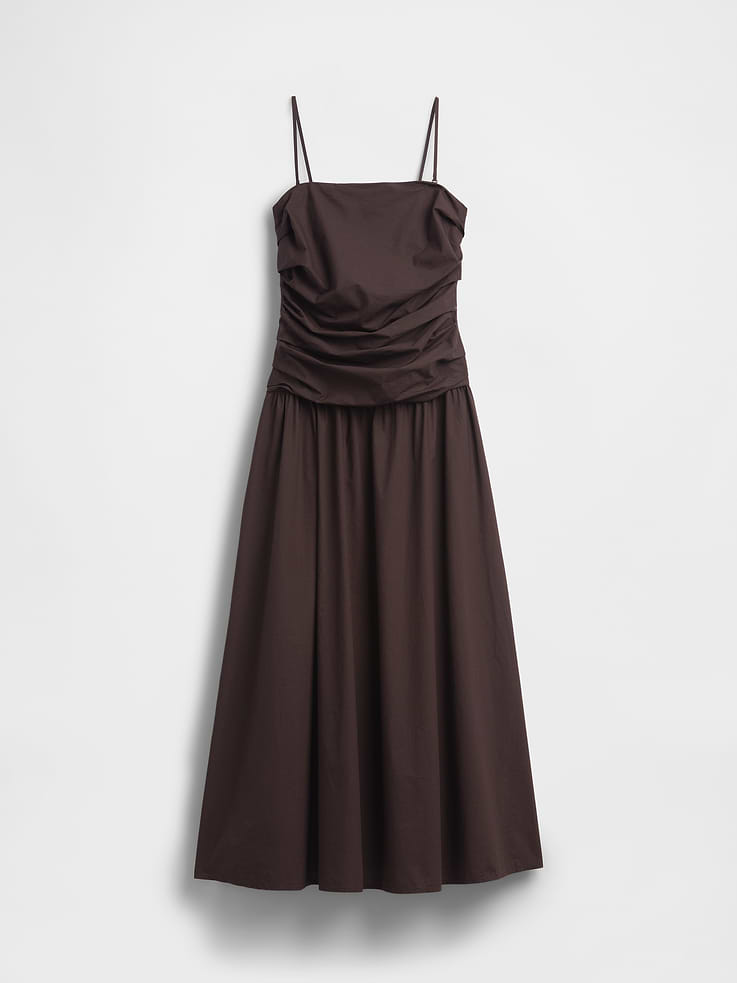 Image number 5 showing, Poplin Drop-Waist Maxi Dress