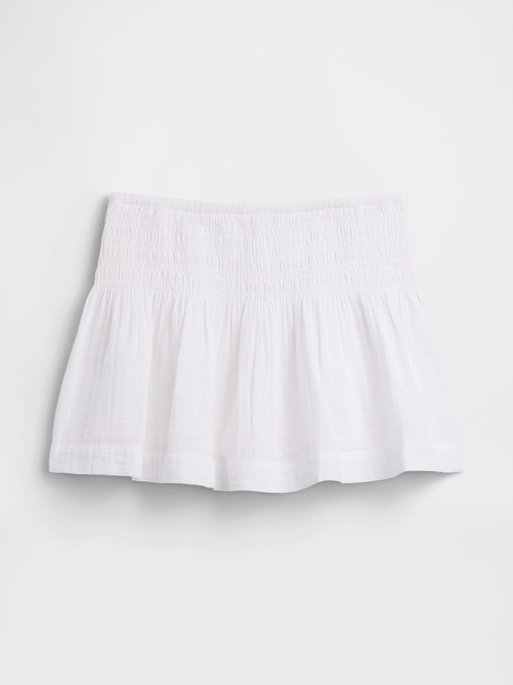 Image number 6 showing, Cotton Gauze Smocked-Waist Mini Skort