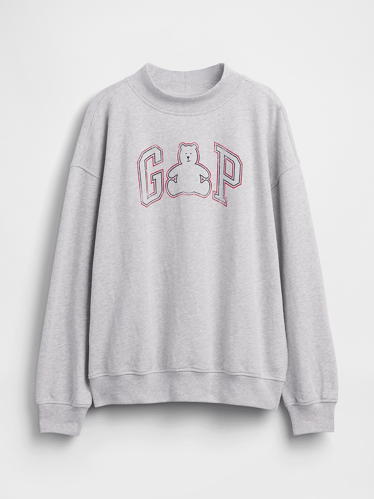 Image number 5 showing, VintageSoft Terry Oversized Mockneck Logo Sweatshirt