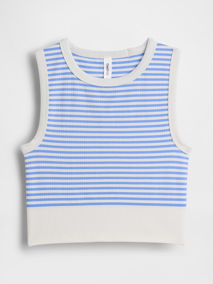 L'image numéro 5 présente Camisole courte côtelée sans coutures