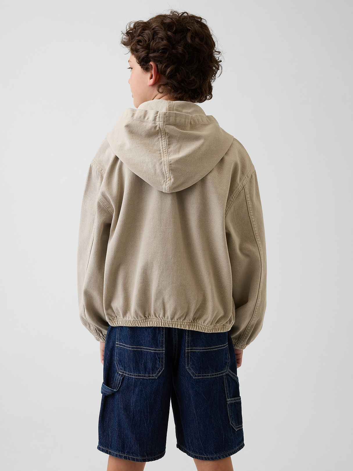 Kids Denim Relaxed Hooded Jacket | Gap