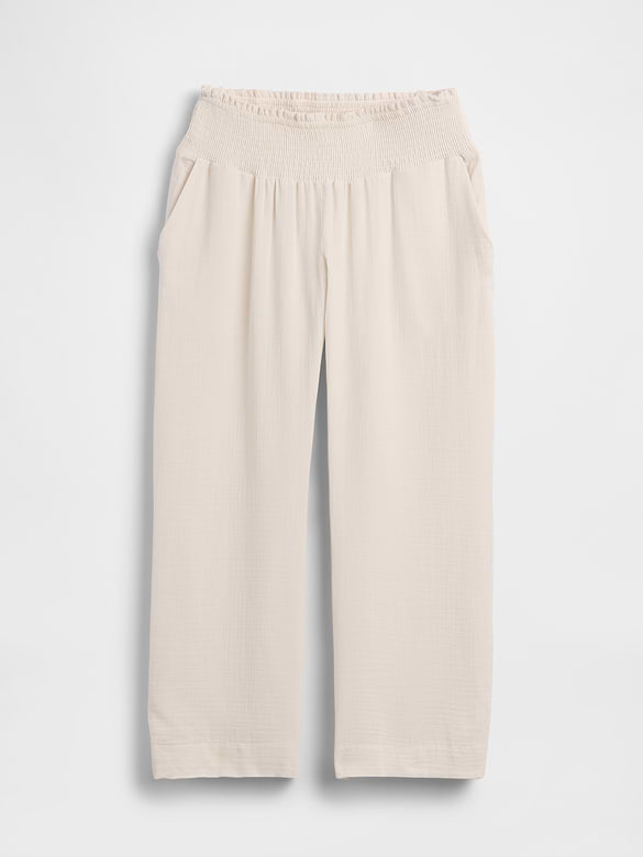 Maternity Cotton Gauze Full Panel Pants