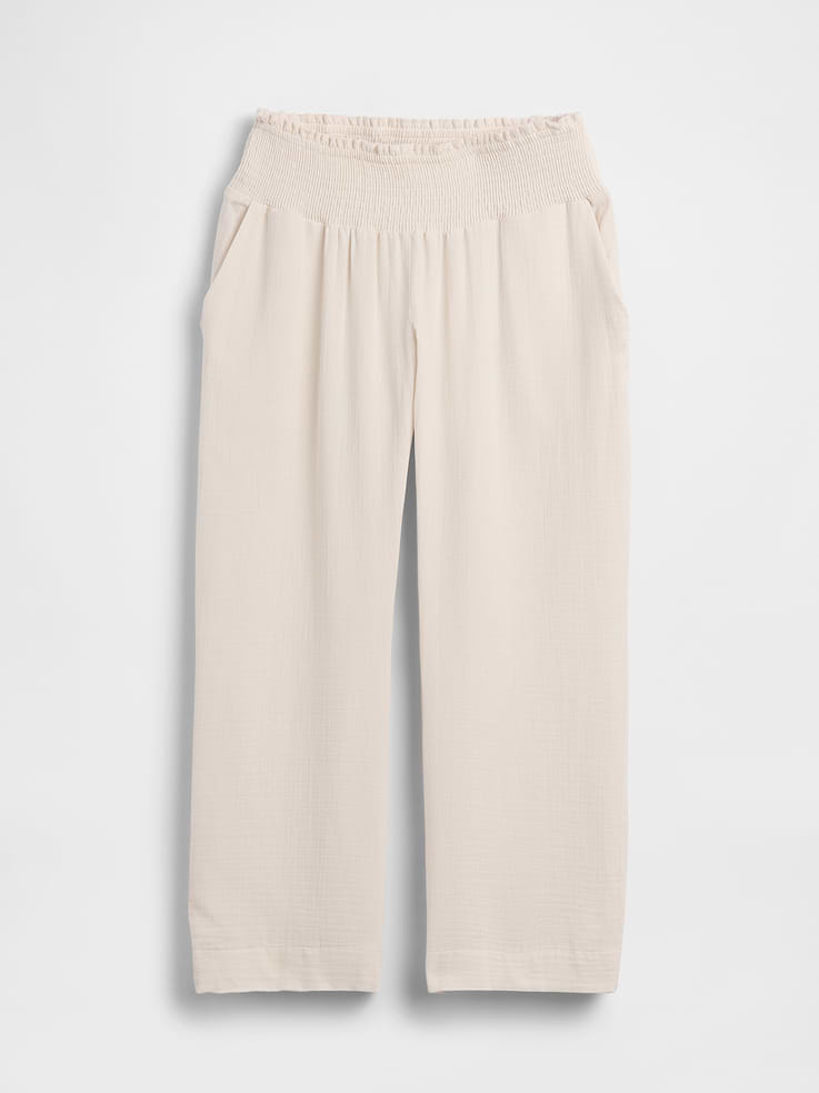 Image number 5 showing, Maternity Cotton Gauze Full Panel Pants