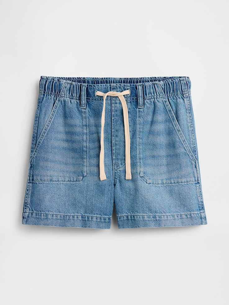 Image number 5 showing, Maternity Full Panel UltraSoft Denim Easy Shorts