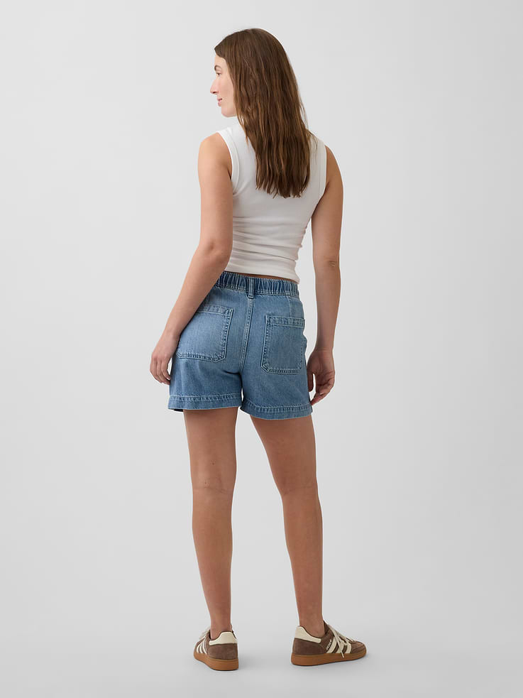 Image number 2 showing, Maternity Full Panel UltraSoft Denim Easy Shorts