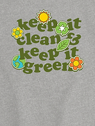 Image 2 of 4, Keep Clean Keep Green Short Sleeve Graphic T-Shirt For Girls
