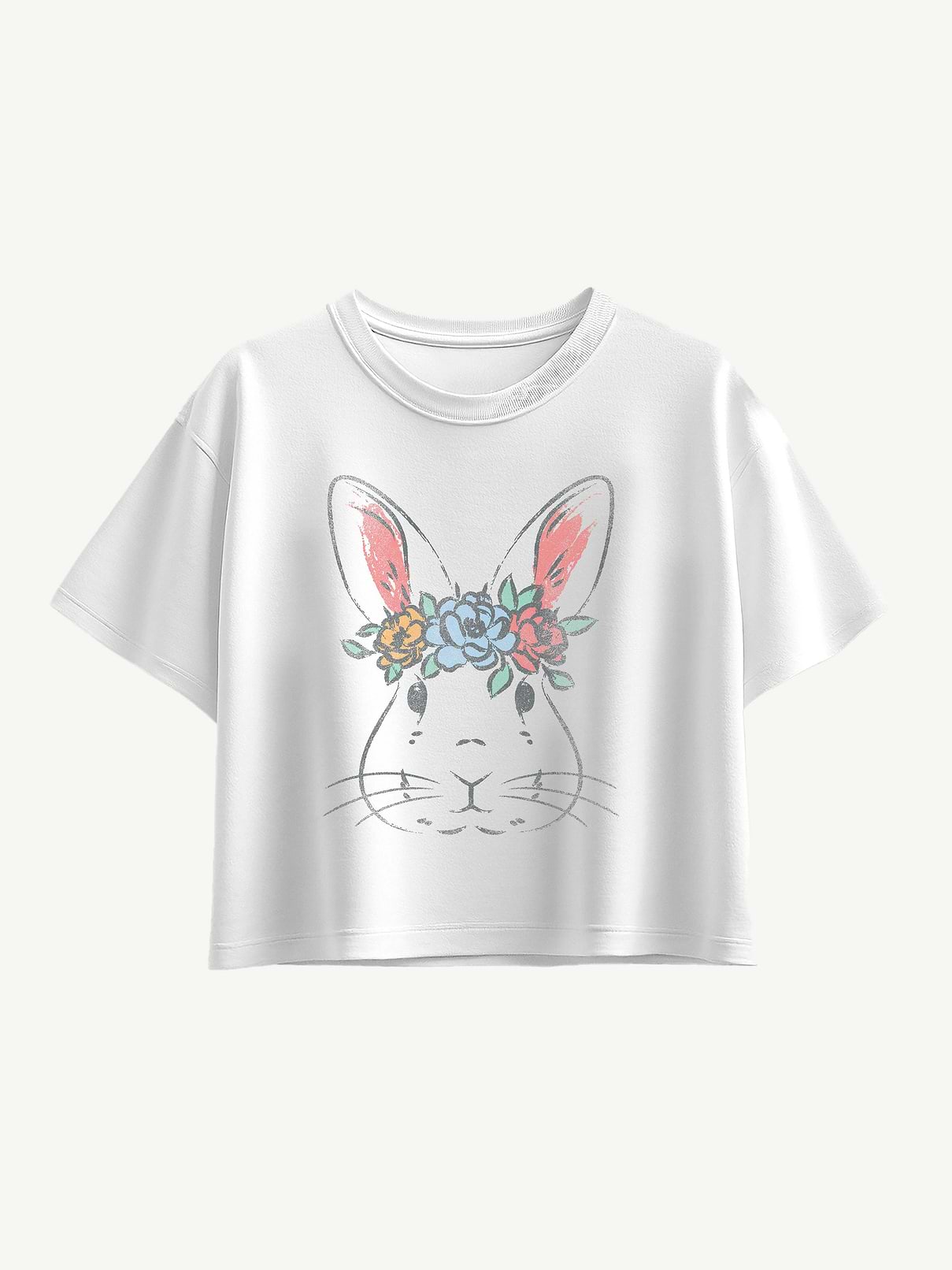 Image 1 of 4, Soft Cotton T-shirt, Boxy fit​, Crewneck., Short sleeves., Easter Bunny graphic at front., Hybrid Apparel designs creative, innovative graphic apparel with a customer-first focus, continually evolving through new ideas and technologies to grow alongside its partners and customers., This item is printed on demand.