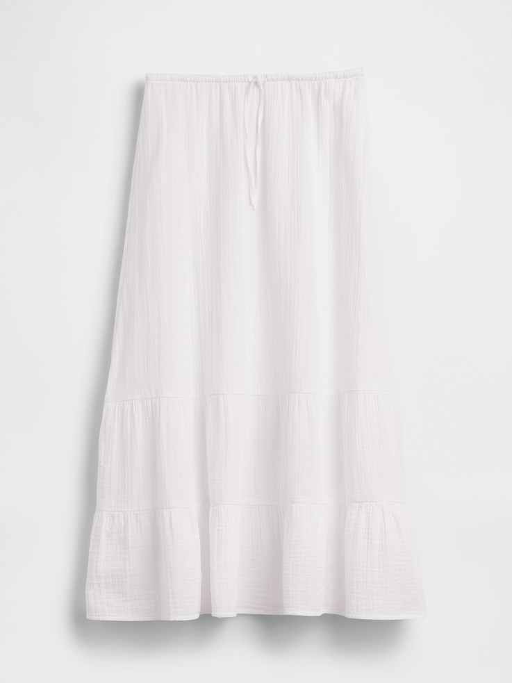 Image number 5 showing, Cotton Gauze Tiered Easy Maxi Skirt