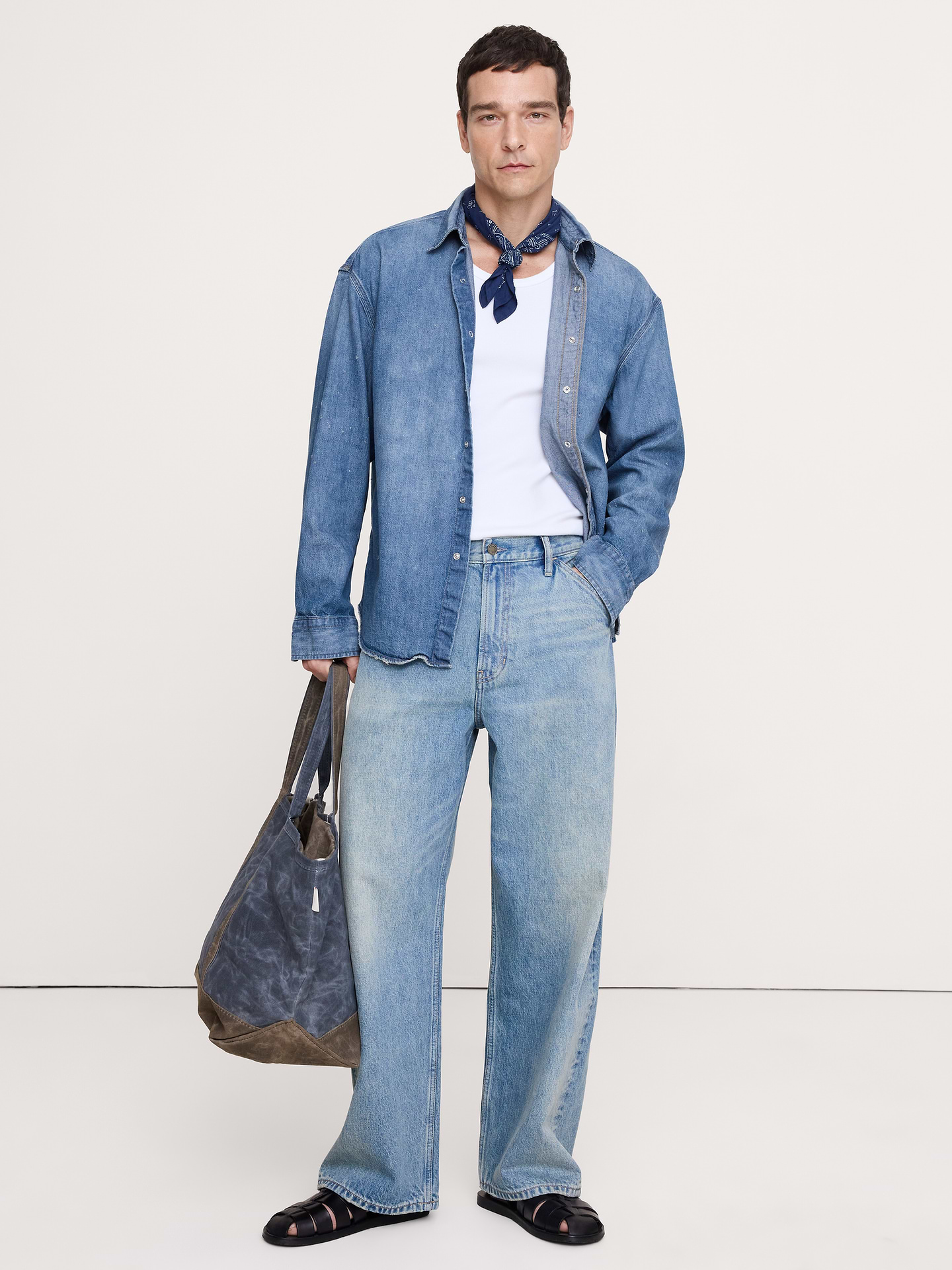 Image number 1 showing, Relaxed-Fit Denim Shirt with Snaps