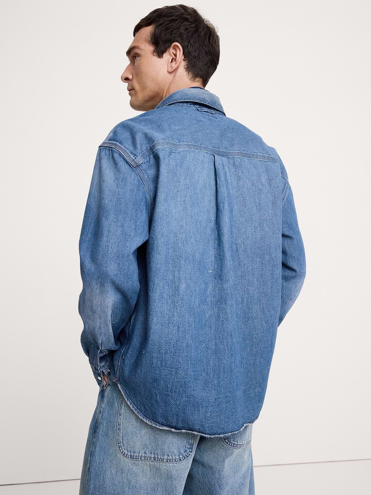 Relaxed-Fit Denim Shirt with Snaps | Banana Republic