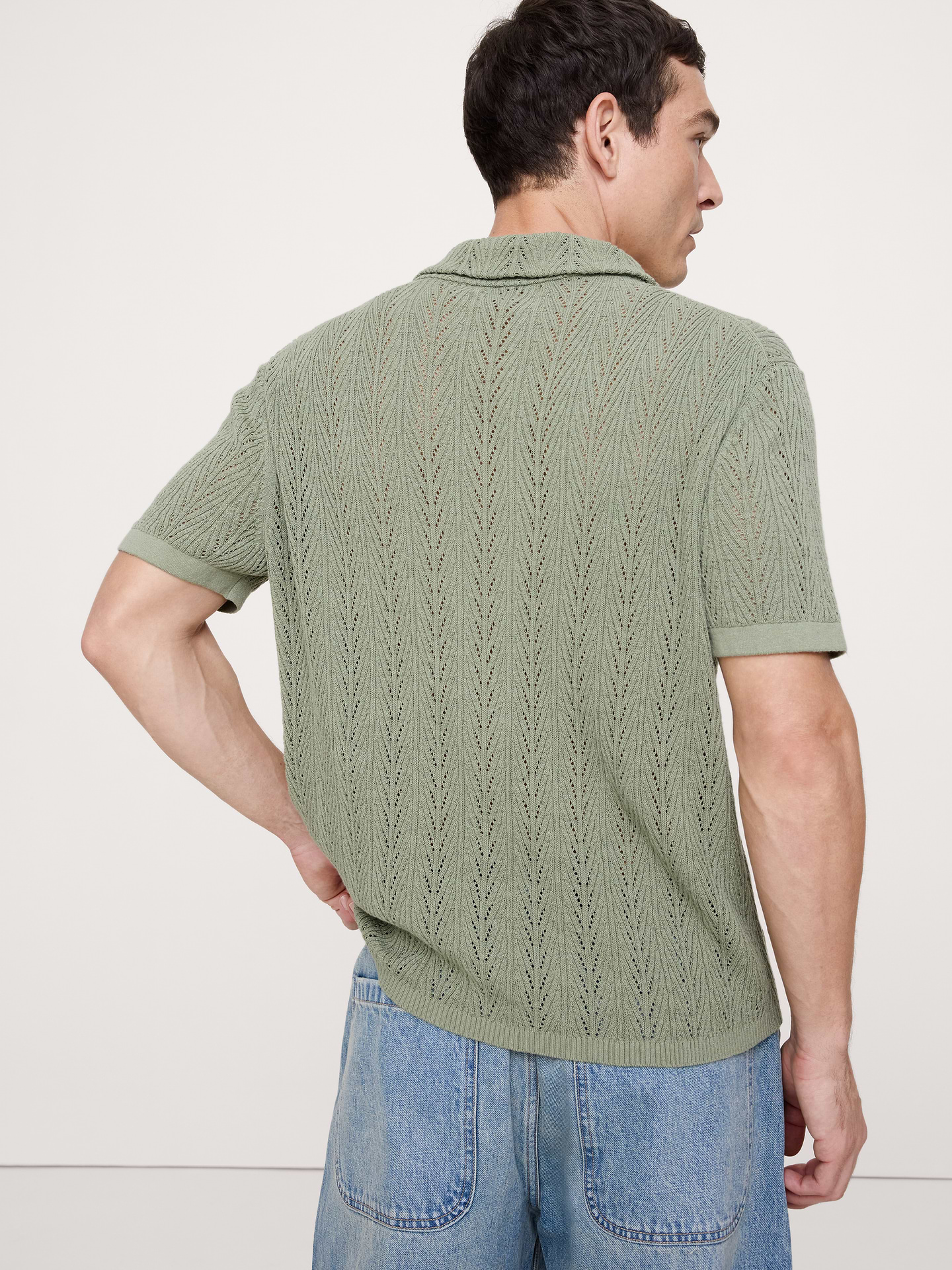 L'image numéro 3 présente Cardigan à col polo texturé