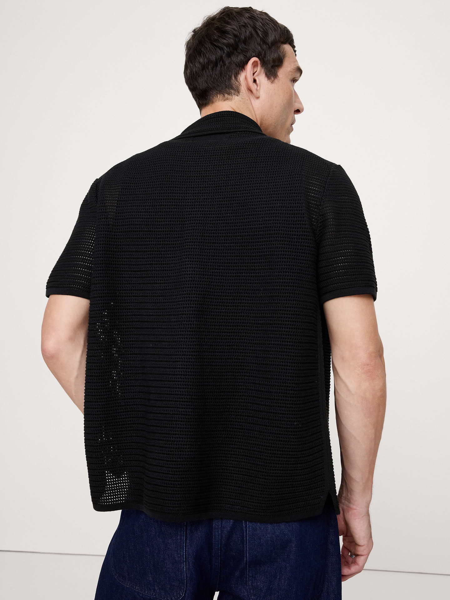 Image number 2 showing, Cotton Mesh Polo Cardigan