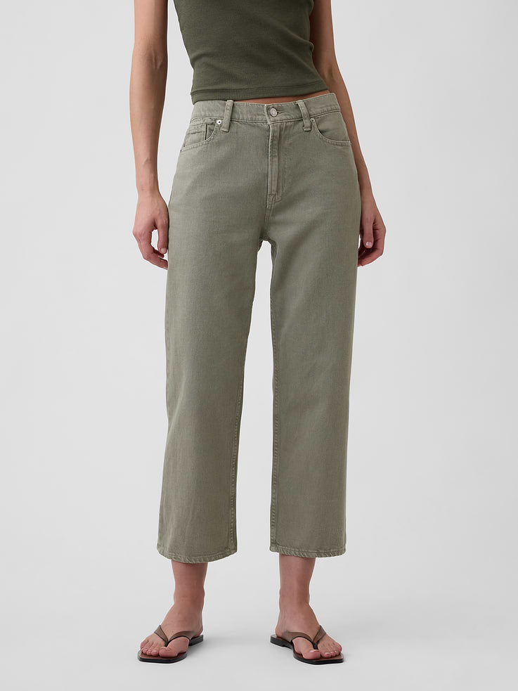 Image number 2 showing, Low Slung Relaxed Straight Crop Jeans