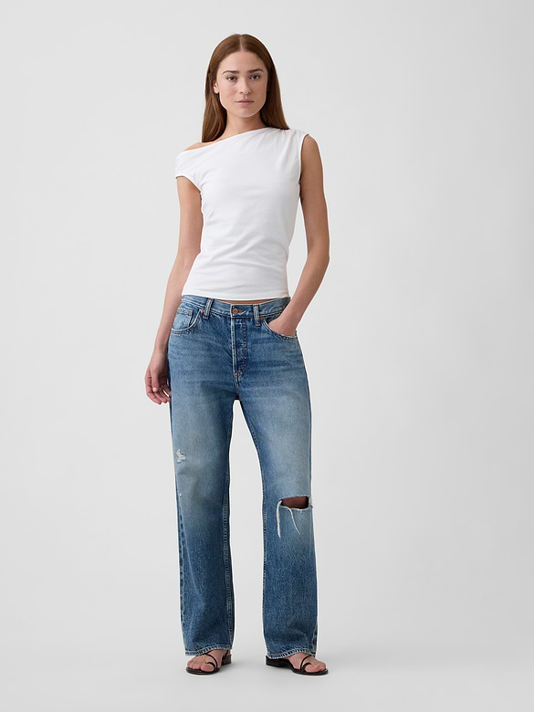 Stretch Jersey Off-Shoulder Top