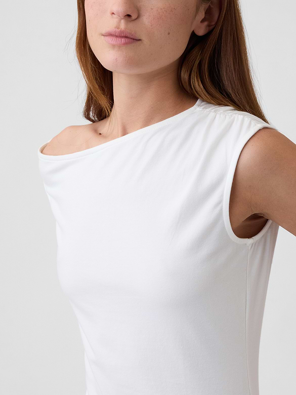 Stretch Jersey Off-Shoulder Top