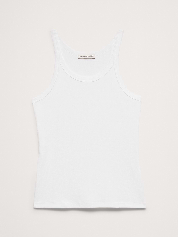 Ribbed Scoop-Neck Tank