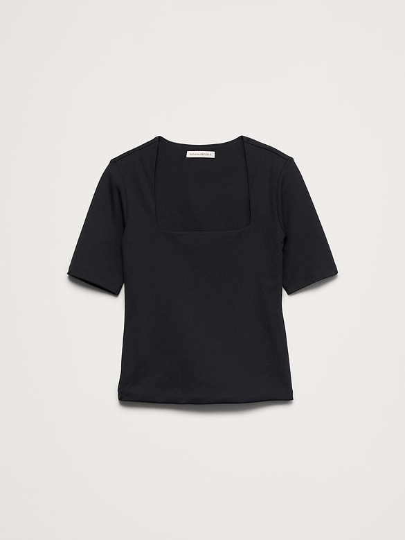 Sculpted-Stretch Square-Neck Top