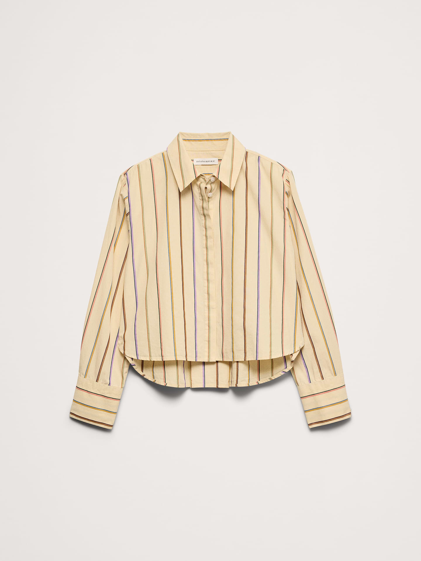 Image number 4 showing, Cropped Cotton Poplin Shirt with Elbow Patches
