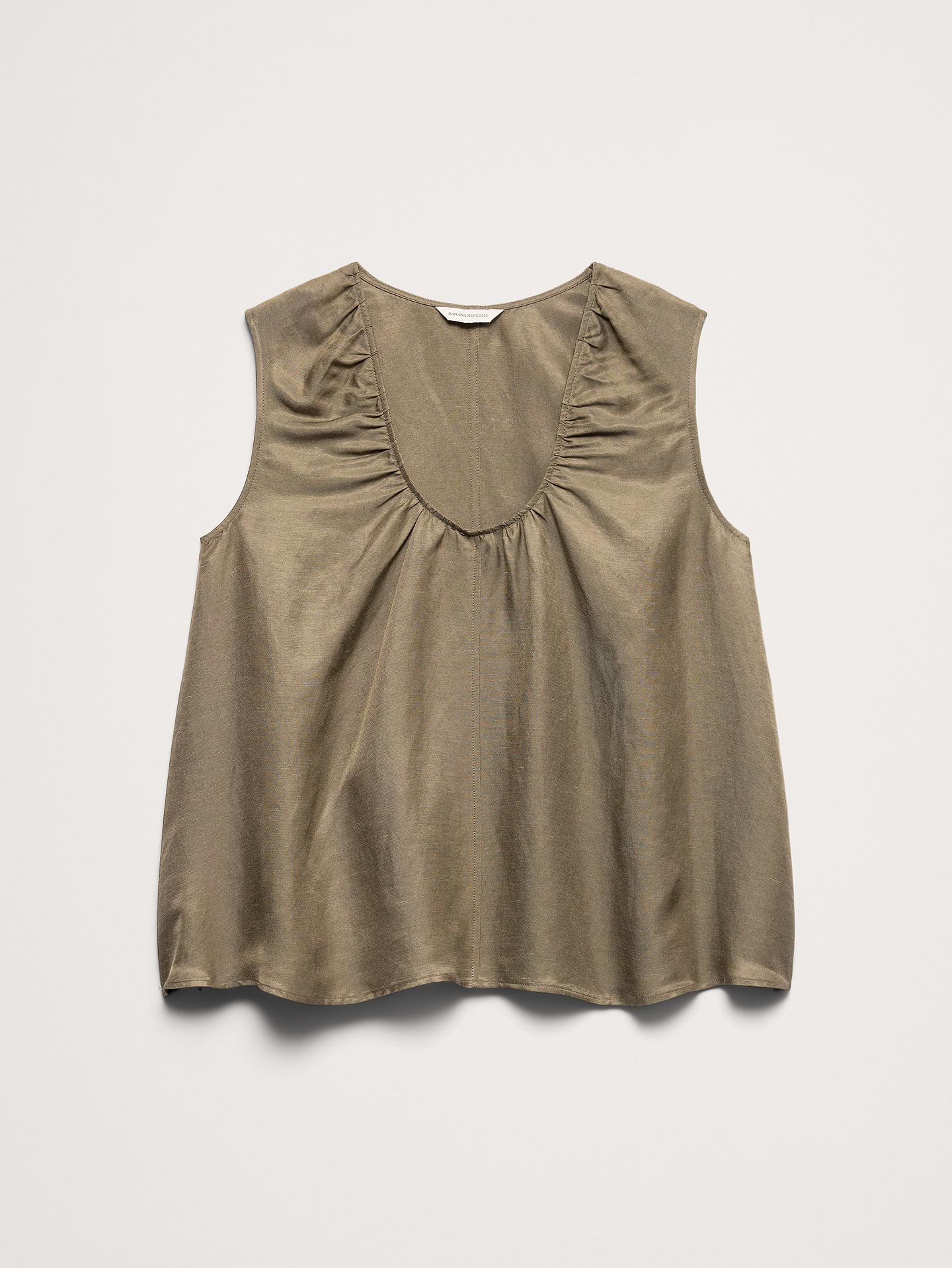 Image number 7 showing, Viscose-Linen Scoop-Neck Tank