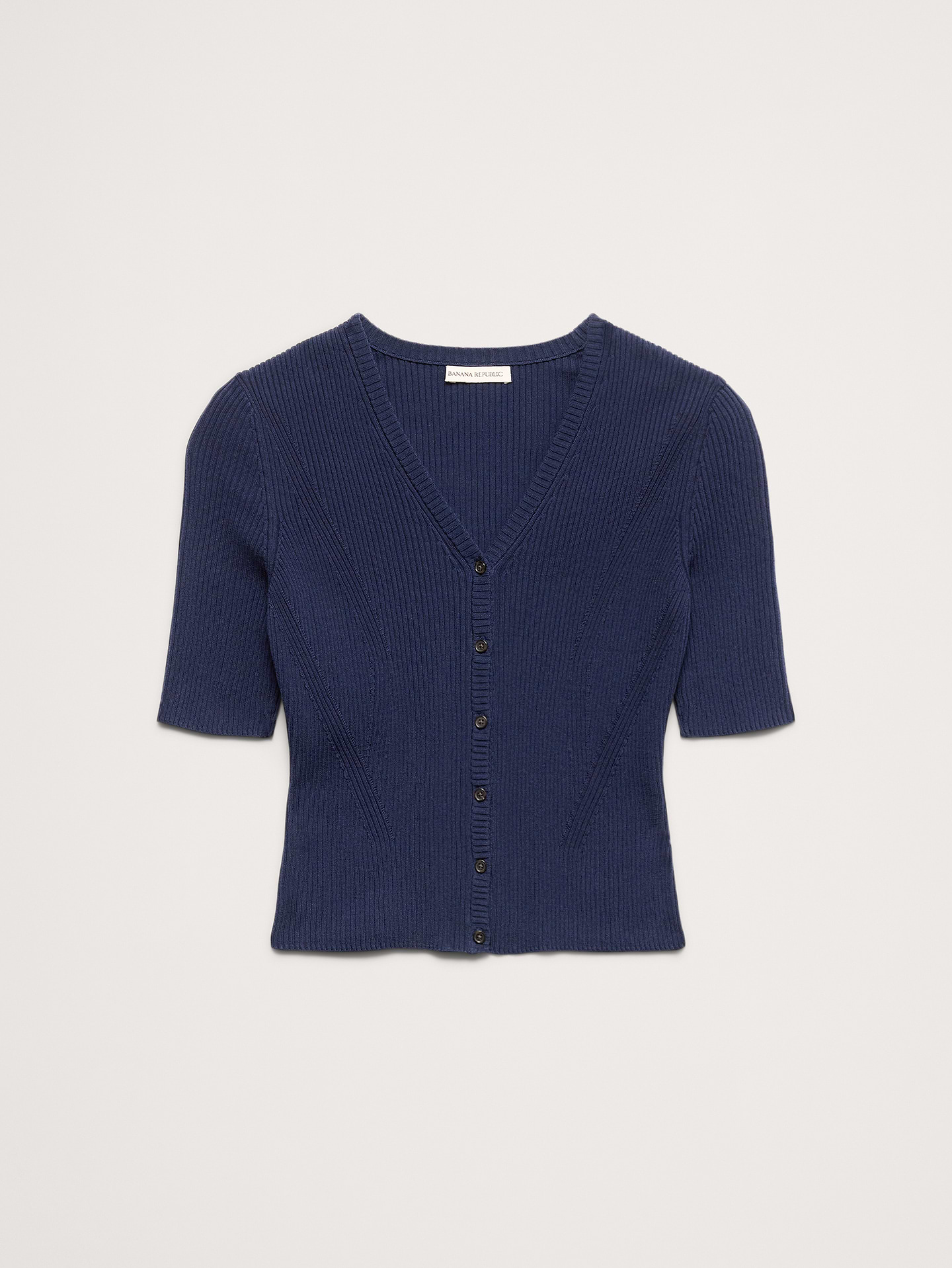 Image number 4 showing, Ribbed Cotton Cropped Cardigan