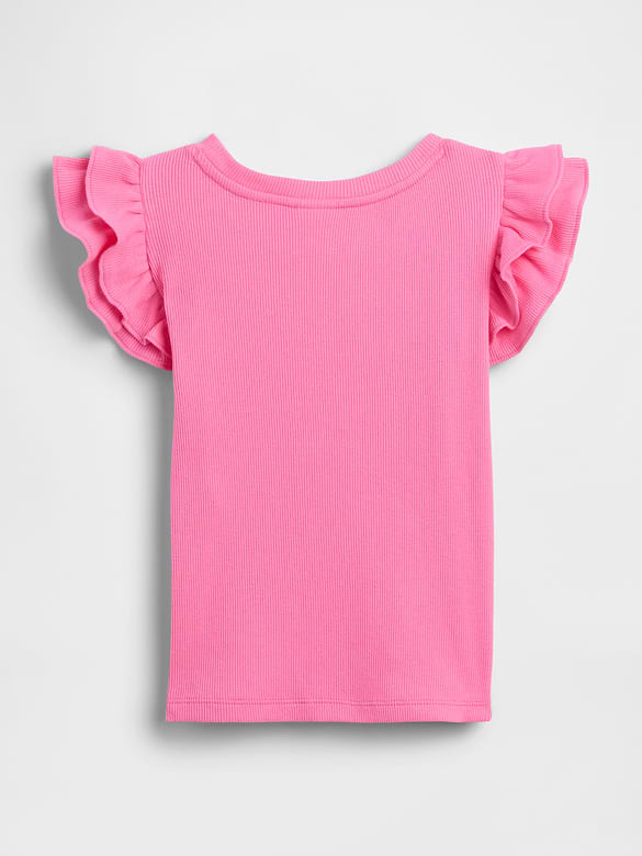 babyGap Ribbed Flutter Sleeve T-Shirt