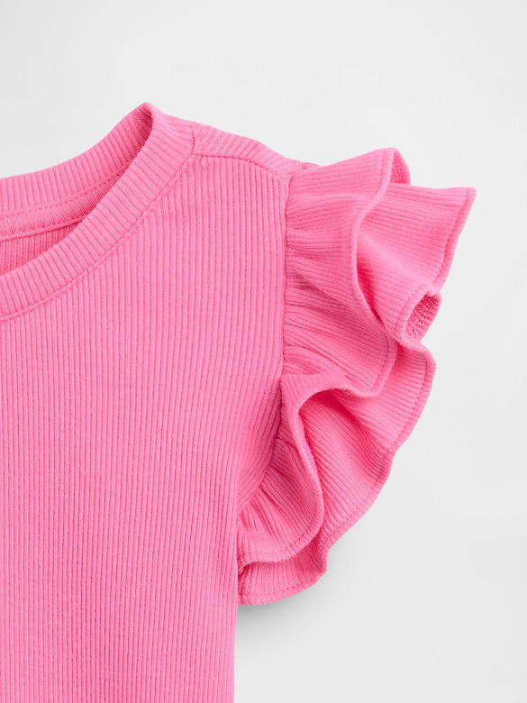 babyGap Ribbed Flutter Sleeve T-Shirt